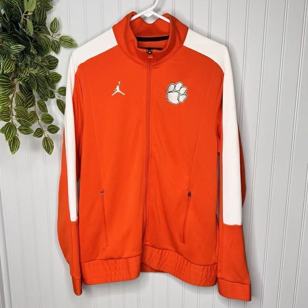 Clemson Tigers Jordan Men’s Sz L Warm Up Jacket Basketball Running Windbreaker